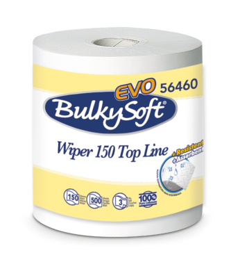Bulkysoft 56460 White Wiper Roll EVO150  500 Sheets 3ply