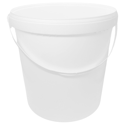20ltr White PP Tamper Evident Bucket with Plastic Handle